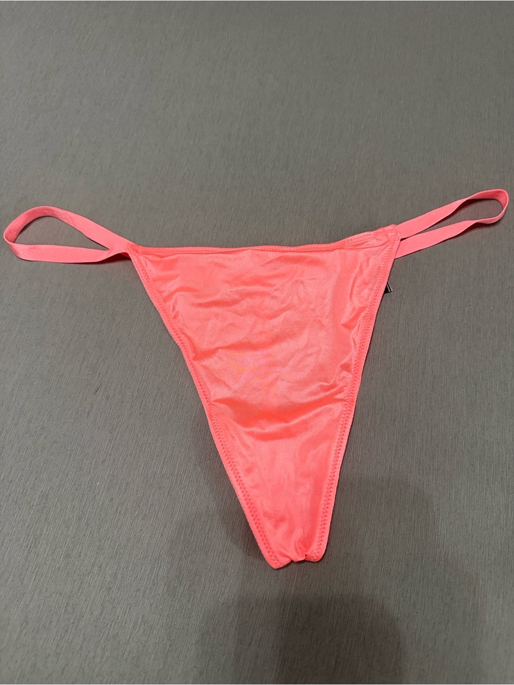 Victoria’s Secret Coral satin v-string